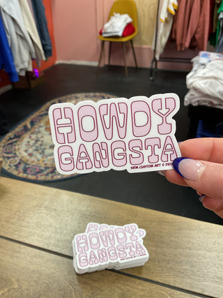 Howdy Gangsta Pink Sticker